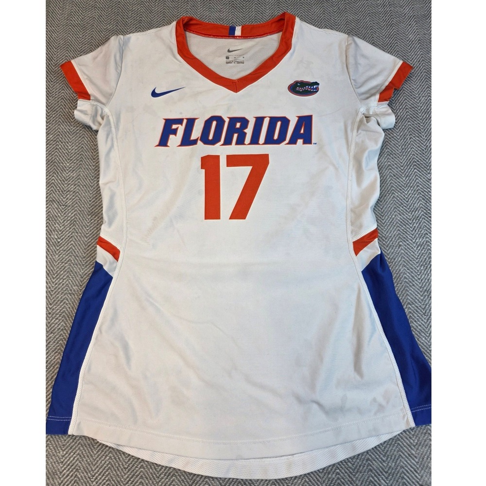 Nike Florida Gators Volleyball Jersey White Orange Blue 17 Womens Medium